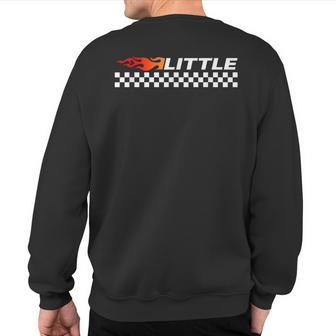 Heart Flame Race Car Big Little Sorority Reveal For Little Sweatshirt Back Print - Monsterry DE