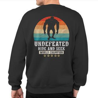 Hide And Seek World Champion Bigfoot Retro Vintage Sweatshirt Back Print - Monsterry UK