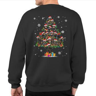 Holiday Xmas Light Santa Rottweiler Dog Christmas Tree Sweatshirt Back Print - Thegiftio UK
