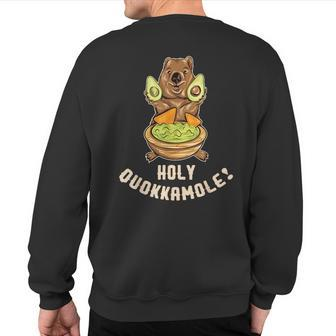 Holy Quokkamole Quokka Avocado Guacamole Sweatshirt Back Print - Monsterry