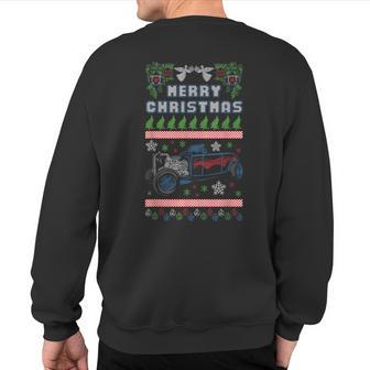 Hot Rod Classic Car Ugly Christmas V2 Sweatshirt Back Print - Monsterry AU