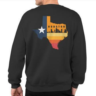 Houston City Texas Map Patriotic Texan Sweatshirt Back Print - Monsterry CA