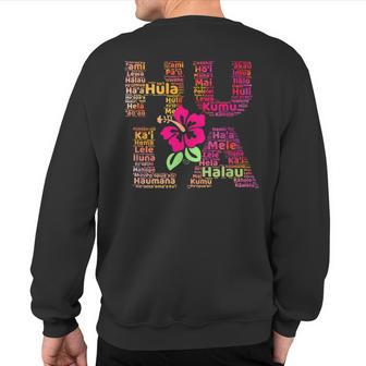 Hula Steps Hawaiian Dance Haumana And Kumu Hula Sweatshirt Back Print - Monsterry CA