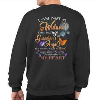 My Husband's Wings Were Ready But My Heart Was Not Memories Sweatshirt Back Print - Monsterry