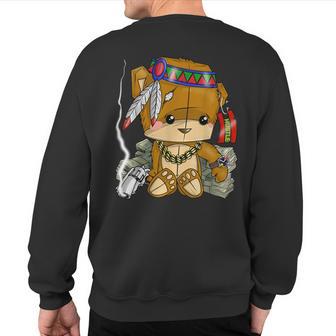 Hustle Clothing For Native American Bear Hustler Spirit Sweatshirt Back Print - Monsterry DE