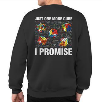 I'm Just Here To Solve Cubes Math Lover Speed Cubing Sweatshirt Back Print - Monsterry