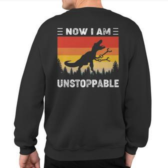 Now I'm Unstoppable Vintage T-Rex Dinosaur Sweatshirt Back Print - Monsterry UK