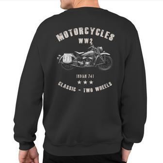 Indian 741 Classic Motorcycle Ww2 Sweatshirt Back Print - Monsterry