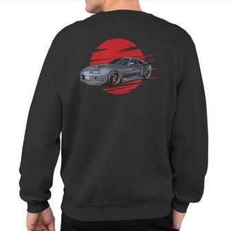 Japanese Car Enthusiast Jdm Graphic Sweatshirt Back Print - Monsterry