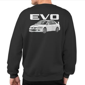 Jdm Car Evo 8 Wicked White Rs Turbo 4G63 Sweatshirt Back Print - Monsterry CA
