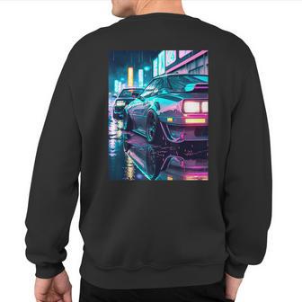 Jdm Japanese Domestic Market 90S Car Lover Synthwave Style Sweatshirt Back Print - Monsterry DE