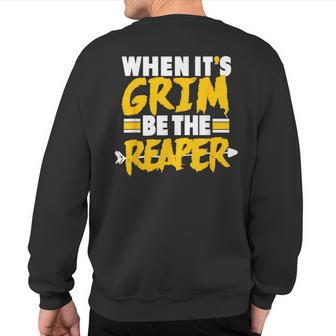 Kc Grim Reaper Of Kansas City Grim Reaper Red Kc Fanshop Kc Sweatshirt Back Print - Monsterry AU