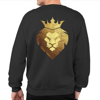 King Of The Jungle Gold King Lion Crown Sweatshirt Back Print - Monsterry DE