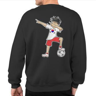 Korean Boy Wearing The Colors Of South Korea Sweatshirt Back Print - Monsterry