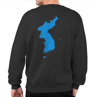 Korean Reunification Peninsula Map Sweatshirt Back Print - Monsterry