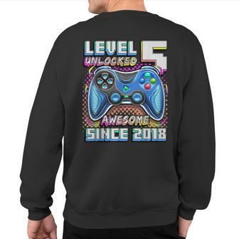 Level 5 Unlocked Awesome 2018 Video Game 5Th Birthday Sweatshirt Back Print - Monsterry