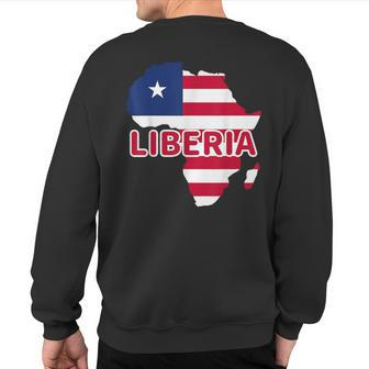 Liberia Liberian Pride Flag Map Africa Print Sweatshirt Back Print - Monsterry AU