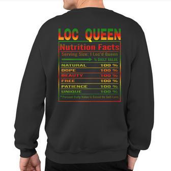 Loc Queen Nutrition Facts Loc'd Queen Loc'd Life Sweatshirt Back Print - Monsterry CA