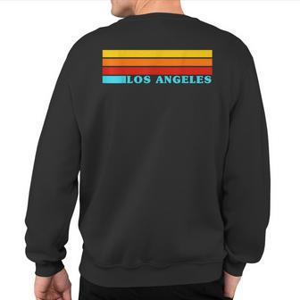Los Angeles Usa Colorful Stripes Cool Vintage Style Sweatshirt Back Print - Monsterry AU