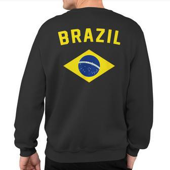 I Love Brazil Minimalist Brazilian Flag Sweatshirt Back Print - Monsterry AU