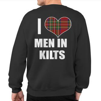 I Love In Kilts Royal Stewart Tartan Plaid Kilt Heart Sweatshirt Back Print - Monsterry DE