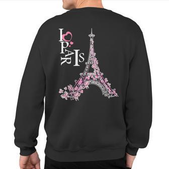 I Love Paris France Lovers Sweatshirt Back Print - Monsterry