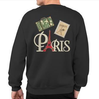 I Love Paris French Vintage Souvenir For Traveler Sweatshirt Back Print - Monsterry DE