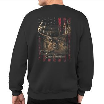 I Love Usa American Flag And Deer Hunter Sweatshirt Back Print - Monsterry CA