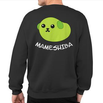 Mameshiba Edamame Bean Dog With Cute Grean Pea Sweatshirt Back Print - Monsterry