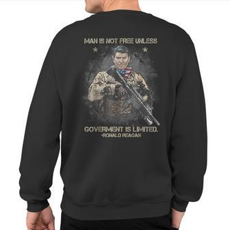 Man Is Not Free Unless Government Is Limited Sweatshirt Back Print - Monsterry UK