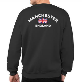 Manchester England Uk United Kingdom Union Jack Flag City Sweatshirt Back Print - Monsterry DE