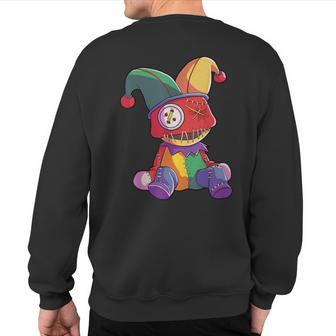 Mardi Gras Costume Voodoo Doll Jester Hat Carnival Sweatshirt Back Print - Monsterry UK