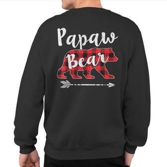 Matching Christmas Pajama Red Plaid Papaw Bear Sweatshirt Back Print - Monsterry AU