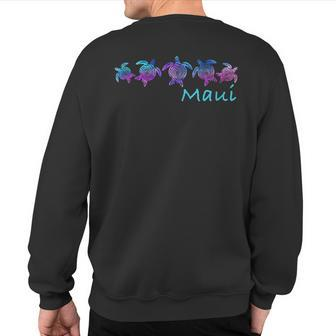 Maui Hawaii Beach Tribal Turtle Sweatshirt Back Print - Monsterry CA