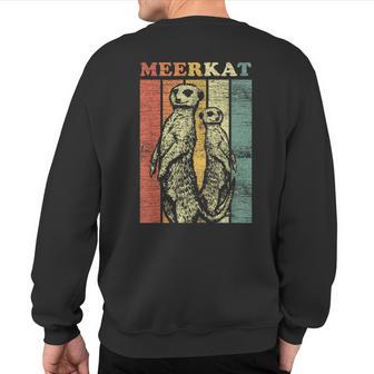 Meerkat Vintage Retro Style Sweatshirt Back Print - Monsterry DE