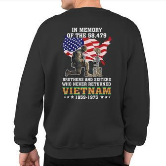 In Memory Of The 58479 Vietnam Veteran Stand For Us Flag Sweatshirt Back Print - Monsterry CA