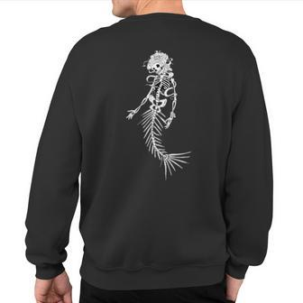 Mermaid Zombie Bones Skull Dead Sweatshirt Back Print - Monsterry