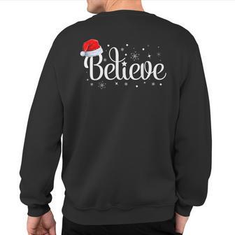 Merry Christmas Believe In Santa Claus Family Pajamas Sweatshirt Back Print - Thegiftio UK