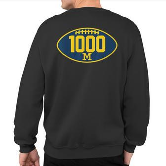 Michigan 1000 Wins Michigan Lovers Reach 1000Th Wins Sweatshirt Back Print - Thegiftio UK