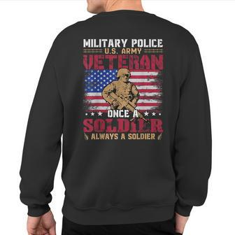 Military Police Us Army Veteran American Cops Police Sweatshirt Back Print - Monsterry