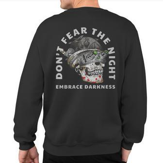 Military Tactical Skull Night Vision Embrace Darkness Sweatshirt Back Print - Monsterry
