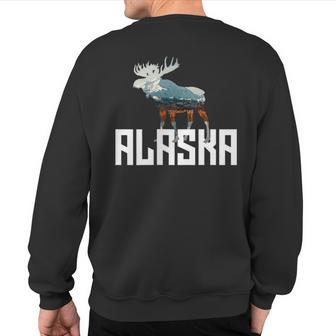 Moose Alaska Last Frontier Alaska Bear Sweatshirt Back Print - Monsterry CA