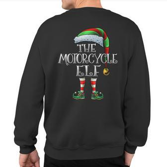 Motorcycle Elf Matching Family Motorcycle Christmas Sweatshirt Back Print - Monsterry DE
