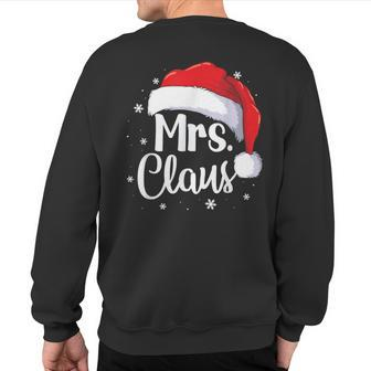 Mrs Claus Christmas Couples Matching His And Her Pajama Sweatshirt Back Print - Monsterry DE