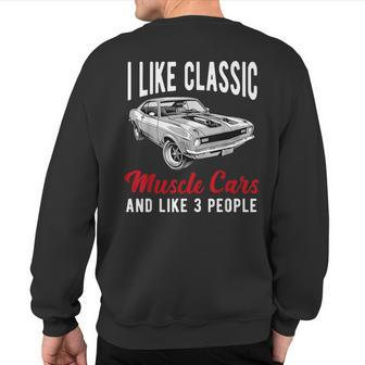 Muscle Car American Classic Muscle Racing Enthusiast Sweatshirt Back Print - Monsterry