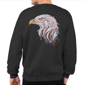 Native American Colorful Patriotic Eagle Beautiful Sweatshirt Back Print - Monsterry UK