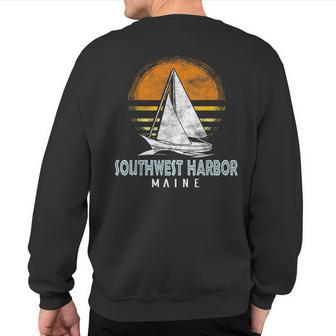 Nautical Boat Southwest Harbor Maine Yacht Club Sweatshirt Back Print - Monsterry CA