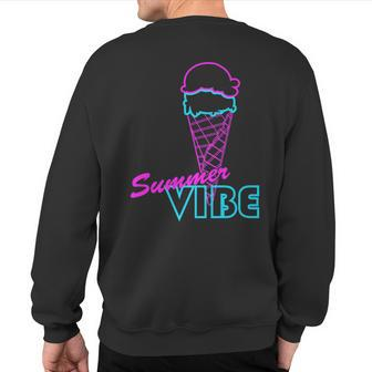 Neon 80S Summer Vibe Ice Cream Sweatshirt Back Print - Monsterry DE