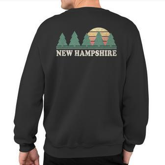 New Hampshire Nh Vintage Retro 70S Graphic Sweatshirt Back Print - Monsterry DE