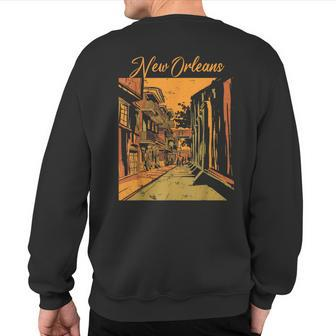 New Orleans Louisiana Souvenir Bourbon Street Sweatshirt Back Print - Monsterry CA
